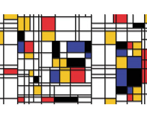 Fototapete von Piet Mondrian Zusammensetzung, in einer künstlerischen Malerei Stil.