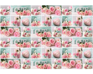 Fototapete mit rosa Rosen in einer liebevollen Atmosphäre, geeignet für Kinderzimmer und Vliestapeten.