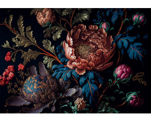 Blühende Pfingstrosen, stimmungsvoll eingefangen auf einer malerischen floralen Fototapete.