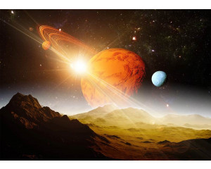 Fototapete Saturn und der Kosmos