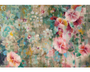 Malerische Blumenpracht, kunstvoll dargestellt auf dieser detaillierten Fototapete.