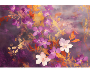 Fotobehang met een zee van zachtroze rozen in volle bloei.