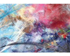 Fototapete mit abstrakter Kunst, farbenfrohen Skizzen und einem modernen Malstil.