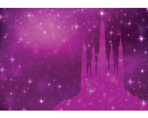 Fototapete eines Märchenschlosses mit einer Prinzessin und Sternen.