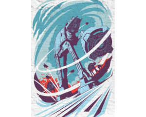 Star Wars Hoth Kampf Fototapete, eine klassische Szene für Star Wars Fans.