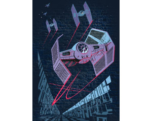 Star Wars Fototapete des Tie Fighter, ideal für das Sci-Fi Kinderzimmer.