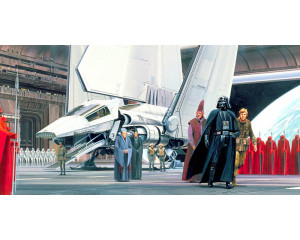 Star Wars Death Star Shuttle Dock Fototapete, eine spannende Szene aus dem Filmklassiker.