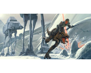 Fototapete des klassischen Star-Wars-Schlachtfelds Hoth, perfekt für Star-Wars-Fans.