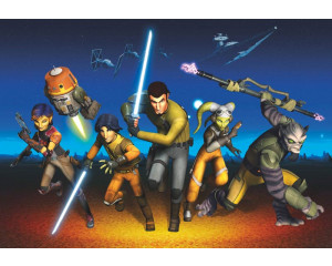 Fototapete der rennenden Rebellen aus Star Wars, in einer epischen, actiongeladenen Szene.