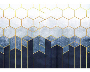 Fototapete Stilvolle goldene Sechsecke