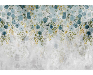 Fototapete Stilvolle Hängepflanzen vor hartem Beton