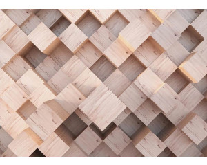 Fototapete Stilvolle Holzwürfel in 3D