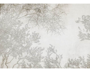 Fototapete mit künstlerischen Silhouetten von Zweigen vor einem dezenten Hintergrund, perfekt für einen minimalistischen und stilvollen Look.