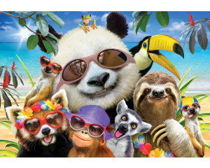 Tropische Tiere und Pandas, verrückte Tierfototapeten mit einem bunten und verspielten Look.