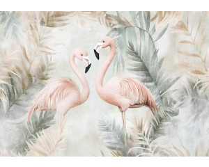 Fototapete mit üppigen weißen Pfingstrosen in voller Blüte, mit weichen Details und einer dezenten Farbpalette, die eine elegante und ruhige Atmosphäre schafft.