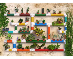 Fototapete Gartenpflanzen am Wasserwerk