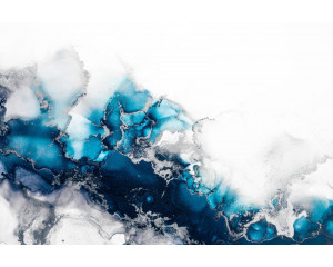 Fototapete aus türkisem Marmor mit abstrakten grün-blauen Tönen, ideal für moderne und industrielle Innenräume.