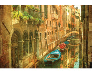 Venedig Malerei Fototapete mit Gondeln und Kanälen, künstlerisch und stimmungsvoll.