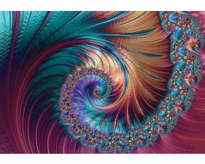 Fototapete mit Federn in einem abstrakten Kunststil für einen modernen Look.