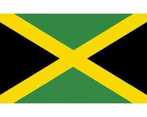 Fototapete mit der Flagge von Jamaika, in leuchtenden Farben.