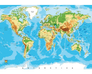 Weltkarte der Erde, Fototapete mit einem globalen und weltweiten Look für ein modernes Zimmer.