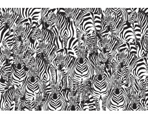 Mosaik eines Zebras, mit abstrakten Linien und detaillierten Mustern auf dieser einzigartigen und verspielten Fototapete.
