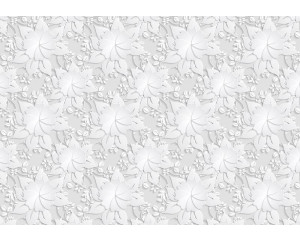 Silbernes Blumenmuster, abstrakte und künstlerische Fototapete für einen modernen und eleganten Raum.