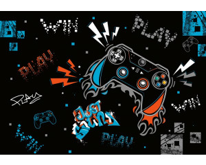 Detaillierte Darstellung von PlayStation- und Nintendo-Controllern in einer dynamischen Komposition, perfekt für einen echten Gaming-Enthusiasten.