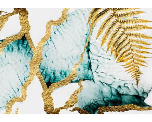 Weißer und grauer Marmor werden auf dieser Fototapete für einen sauberen, industriellen Look mit subtilen Nuancen kombiniert.