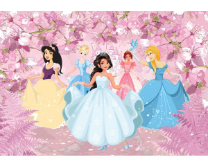 Fototapete eines Mädchens, das auf einem Ball in einem Märchenschloss tanzt.