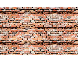 Fototapete einer industriellen Steinwand mit roten Ziegeln.