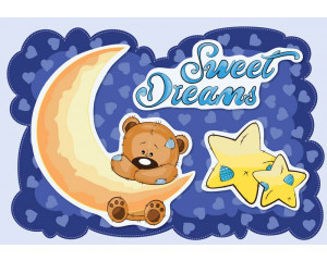 Süße Träume Fototapete mit Teddybär, geeignet für Kinderzimmer.