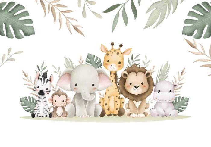 Fototapete Dschungel Tiere Wunderland