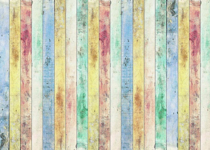 Fototapete Bunte Holzpaneele